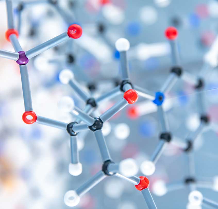 3D model of molecules and their chemical bonds