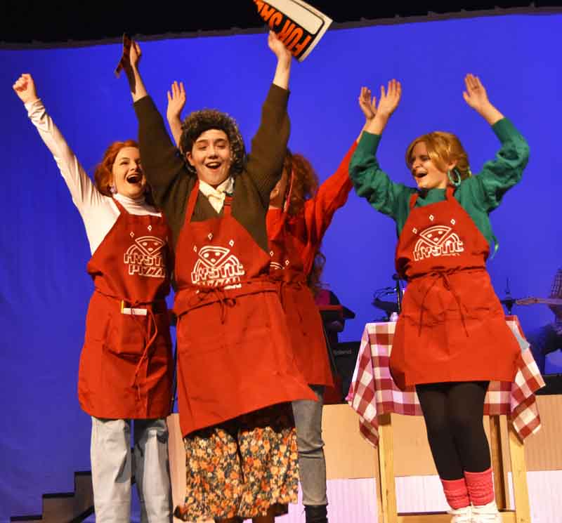 Students acting in Mystic Pizza