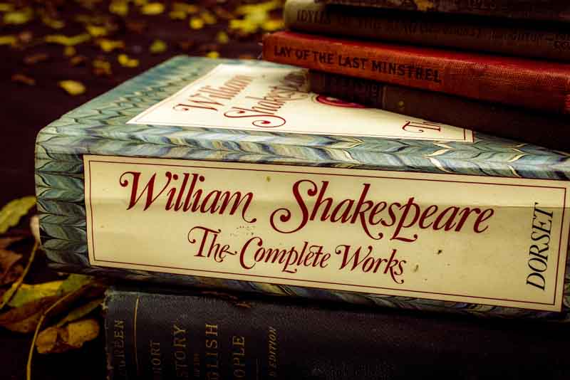 A book titled The Complete Works of William Shakespeare