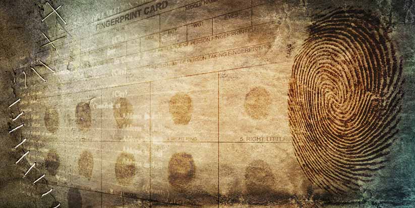 finger print chart on grungy texture
