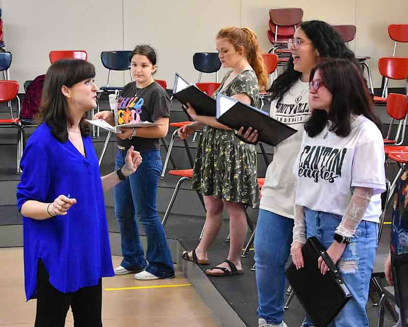 Vocal students practicing with Kristen Huggins